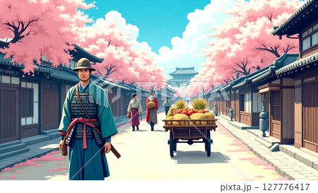 江戸時代の京都の街 127776417