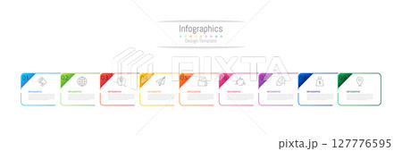 Infographic 9 options design elements for your business data. Vector Illustration. Infographic 9 options design elements for your business data. Vector Illustration. 127776595