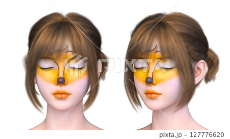 女性の顔アップ 女性の顔アップ 127776620