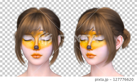 女性の顔アップ 女性の顔アップ 127776620