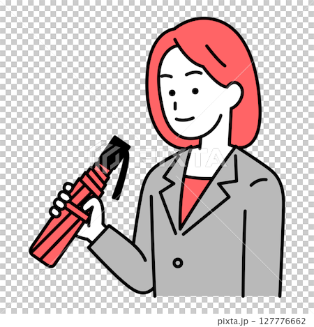 一位身穿西裝、手持折疊傘的女士 127776662