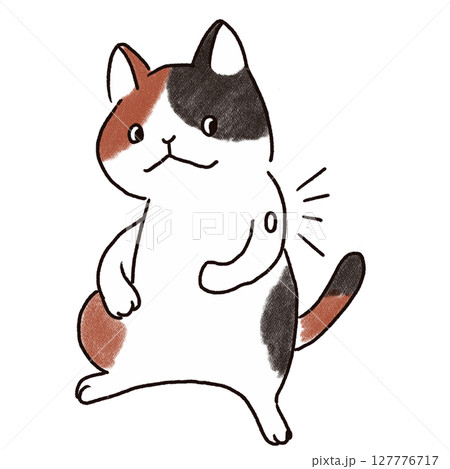 CGMで血糖値を測る三毛猫 127776717