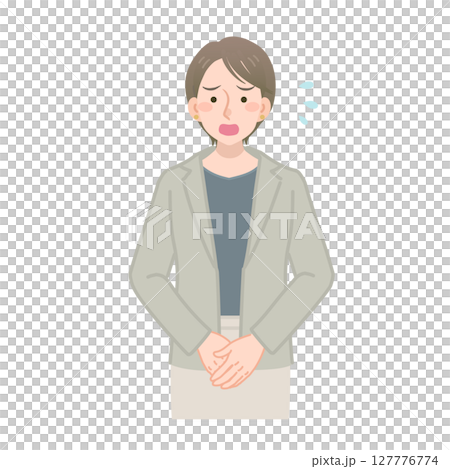 Vector illustration of a businesswoman apologizing 127776774