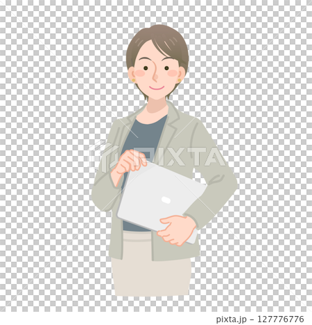 有筆記型電腦的職業女性 127776776