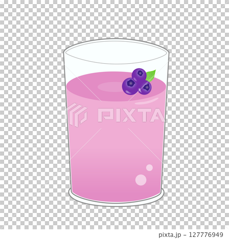 玻璃杯中藍莓汁的插圖 玻璃杯中藍莓汁的插圖 127776949