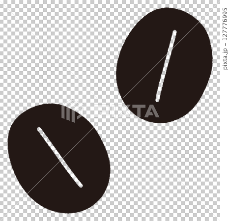 Simple monochrome coffee bean illustration 127776995
