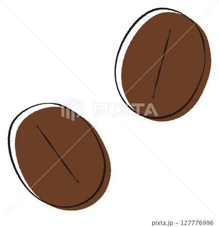 シンプルなコーヒー豆のイラスト 127776996