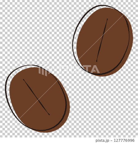 シンプルなコーヒー豆のイラスト 127776996