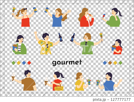 食事を楽しむ人達 127777177