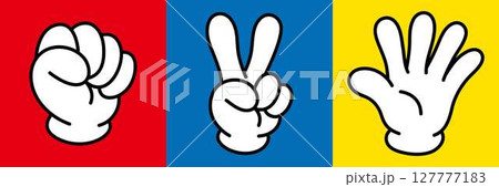 ジャンケン(グーチョキパー)のイラスト ジャンケン(グーチョキパー)のイラスト 127777183