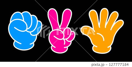 ジャンケン（グーチョキパー）のイラスト 127777184