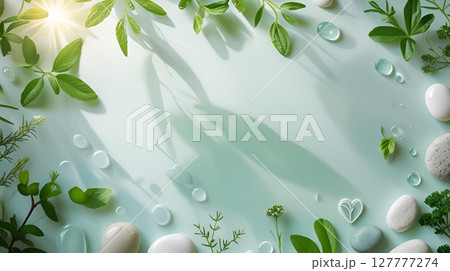 spa concept with stones and flowers on a white 127777274