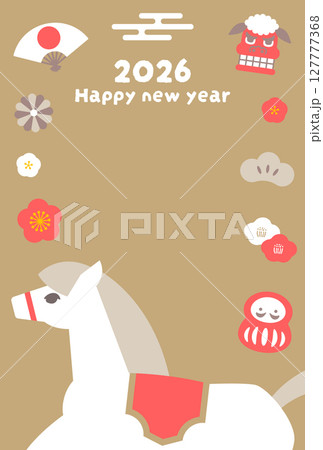 午年の年賀状ベクターイラスト 2026年 127777368