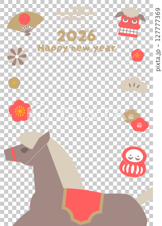 午年の年賀状ベクターイラスト 2026年 127777369