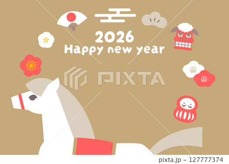 午年の年賀状ベクターイラスト 2026年 127777374
