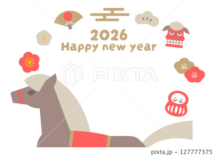 午年の年賀状ベクターイラスト 2026年 127777375