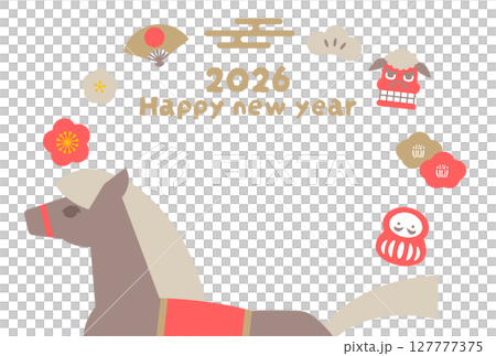 午年の年賀状ベクターイラスト 2026年 127777375