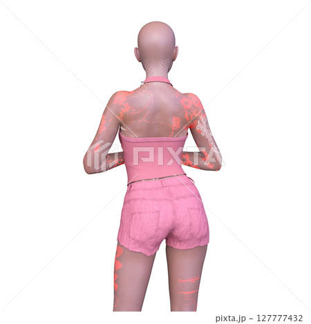 女性サイボーグ 127777432