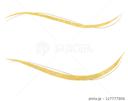 金色:シンプルな曲線・手描きの素材セット 金色:シンプルな曲線・手描きの素材セット 127777808