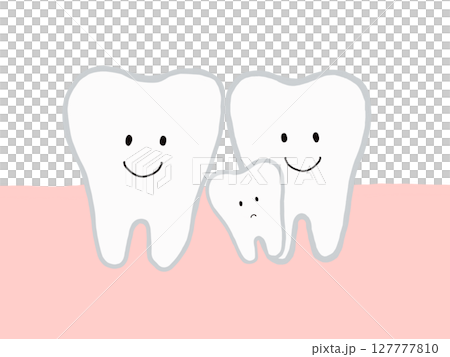 Between teeth: Illustrations with impacted teeth and supernumerary teeth, with main lines Between teeth: Illustrations with impacted teeth and supernumerary teeth, with main lines 127777810