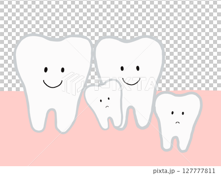 Between teeth: Illustrations with impacted teeth and supernumerary teeth, with main lines Between teeth: Illustrations with impacted teeth and supernumerary teeth, with main lines 127777811