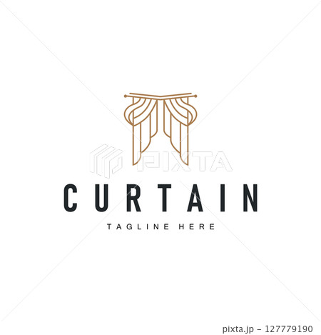 curtain logo design concept with a simple minimalist and elegant concept as a home decoration and product brand illustration template curtain logo design concept with a simple minimalist and elegant concept as a home decoration and product brand illustration template 127779190
