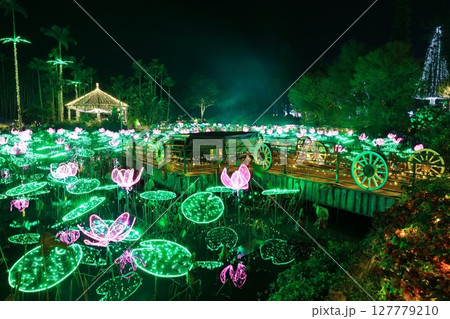 【沖縄県】東南植物楽園の南国イルミネーション(美らヤシパークオキナワ) 【沖縄県】東南植物楽園の南国イルミネーション(美らヤシパークオキナワ) 127779210