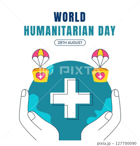 Vector Illustration for World Humanitarian Day Social Campaign in Flat Style 127780090