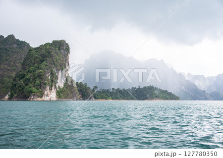 Cheow Lan Lake, Khao Sok, Surat Thani, Thailand. 127780350