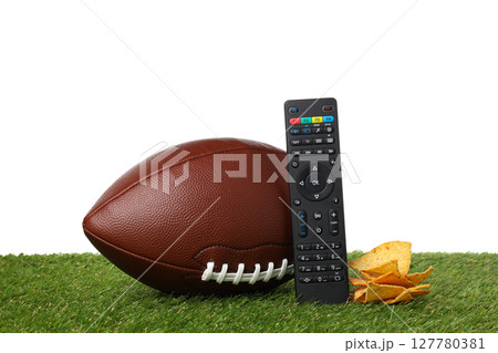 PNG, Rugby ball with remote control, isolated on white background PNG, Rugby ball with remote control, isolated on white background 127780381
