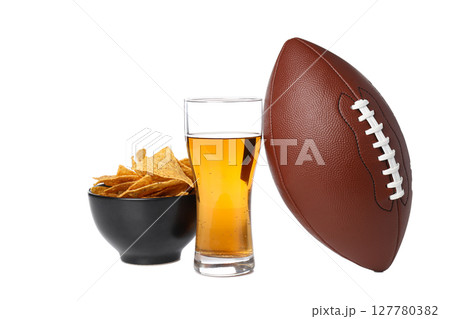 PNG, Beer with a rugby ball, isolated on white background PNG, Beer with a rugby ball, isolated on white background 127780382