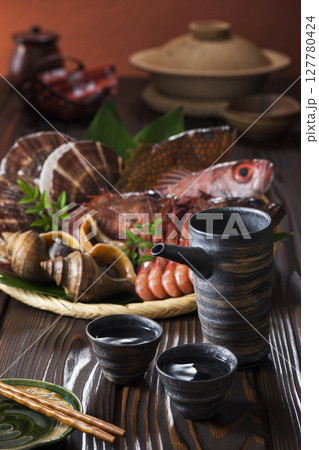 日本酒と北海鮮魚食材 日本酒と北海鮮魚食材 127780424