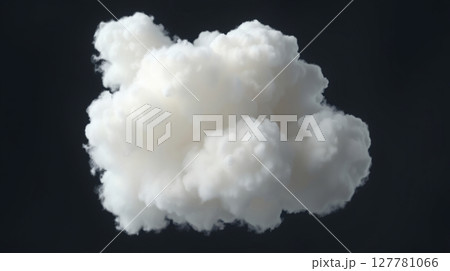 A visually striking and dense cloud formation set against a dark, dramatic, and moody background. 127781066
