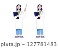説明や案内をする女性医師の全身イラスト素材2 127781483