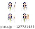 女性医師のシンプルな上半身セット2 127781485
