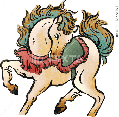 馬 動物 水彩 墨絵 水墨画 日本画 年賀2026 年賀状素材 午年 午 干支