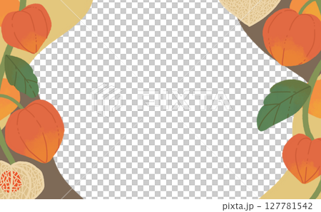 Brown and yellow frame of physalis Brown and yellow frame of physalis 127781542