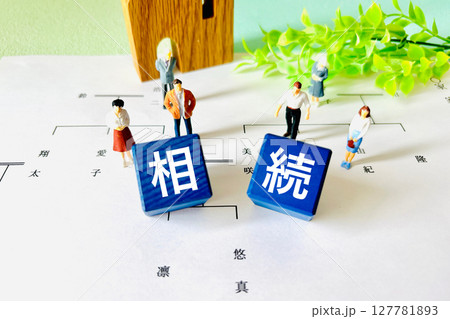 相続のイメージと家族の家系図 127781893