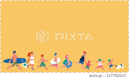 人們享受夏天的插圖 人們享受夏天的插圖 127782023