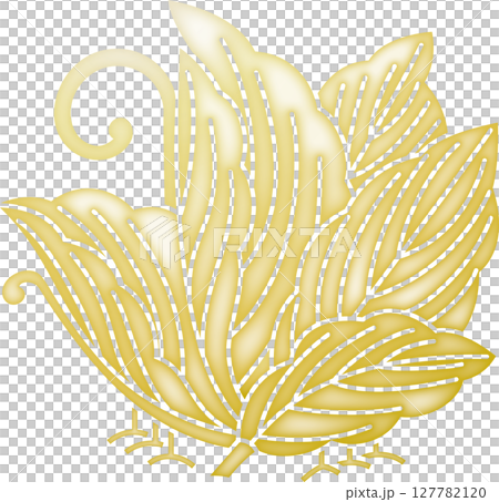 家紋 柏揚羽蝶【金色】 家紋 柏揚羽蝶【金色】 127782120