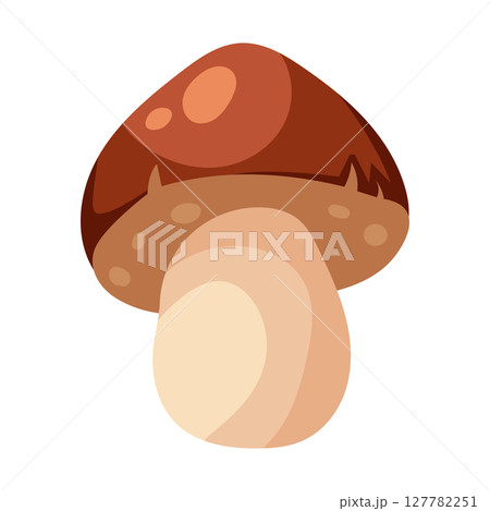 Simple Brown Mushroom Illustration. Autumn season 127782251