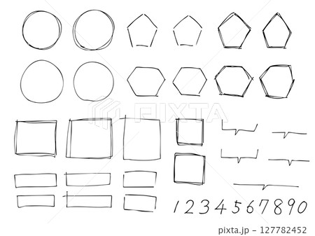 落書き風フレーム 落書き風フレーム 127782452