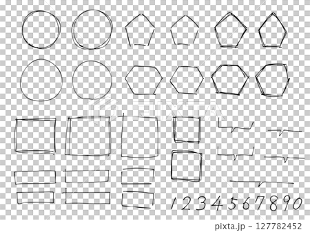 落書き風フレーム 落書き風フレーム 127782452