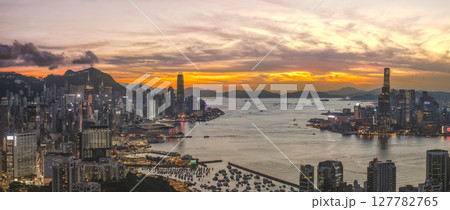 June 24 2025 Hong Kong Waterfront Scenic Urban Coastal Skyline View 127782765