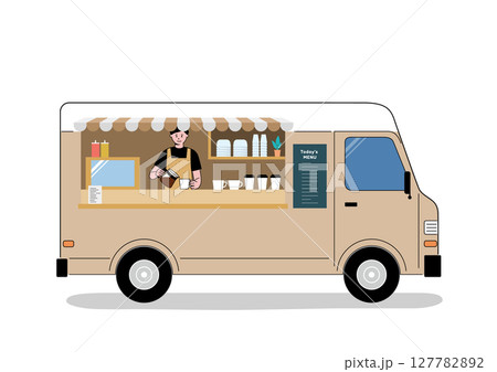 キッチンカー_コーヒー_男性 127782892