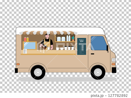 キッチンカー_コーヒー_男性 127782892