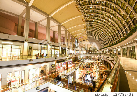 Interior view of the Shoppes at the Marina Bay Sands in Singapore, which is home to a mall, theatre, celebrity chef restaurants, a casino, and more. Interior view of the Shoppes at the Marina Bay Sands in Singapore, which is home to a mall, theatre, celebrity chef restaurants, a casino, and more. 127783432