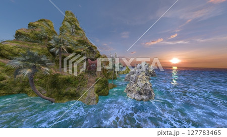 島の突端にある見張り小屋 127783465