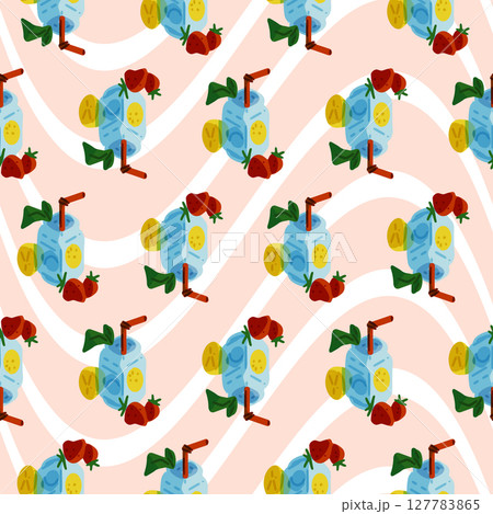 Summer Drink Fruit Seamless Pattern Summer Drink Fruit Seamless Pattern 127783865