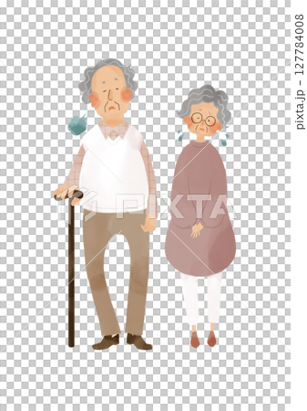 困り顔の老夫婦 困り顔の老夫婦 127784008